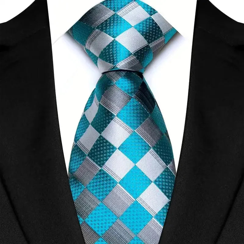 41 Colors 8CM Mens Ties Green Blue Plaid Stripes Floral Classic Business Necktie Jacquard Woven Neck ties For Men Wedding Party