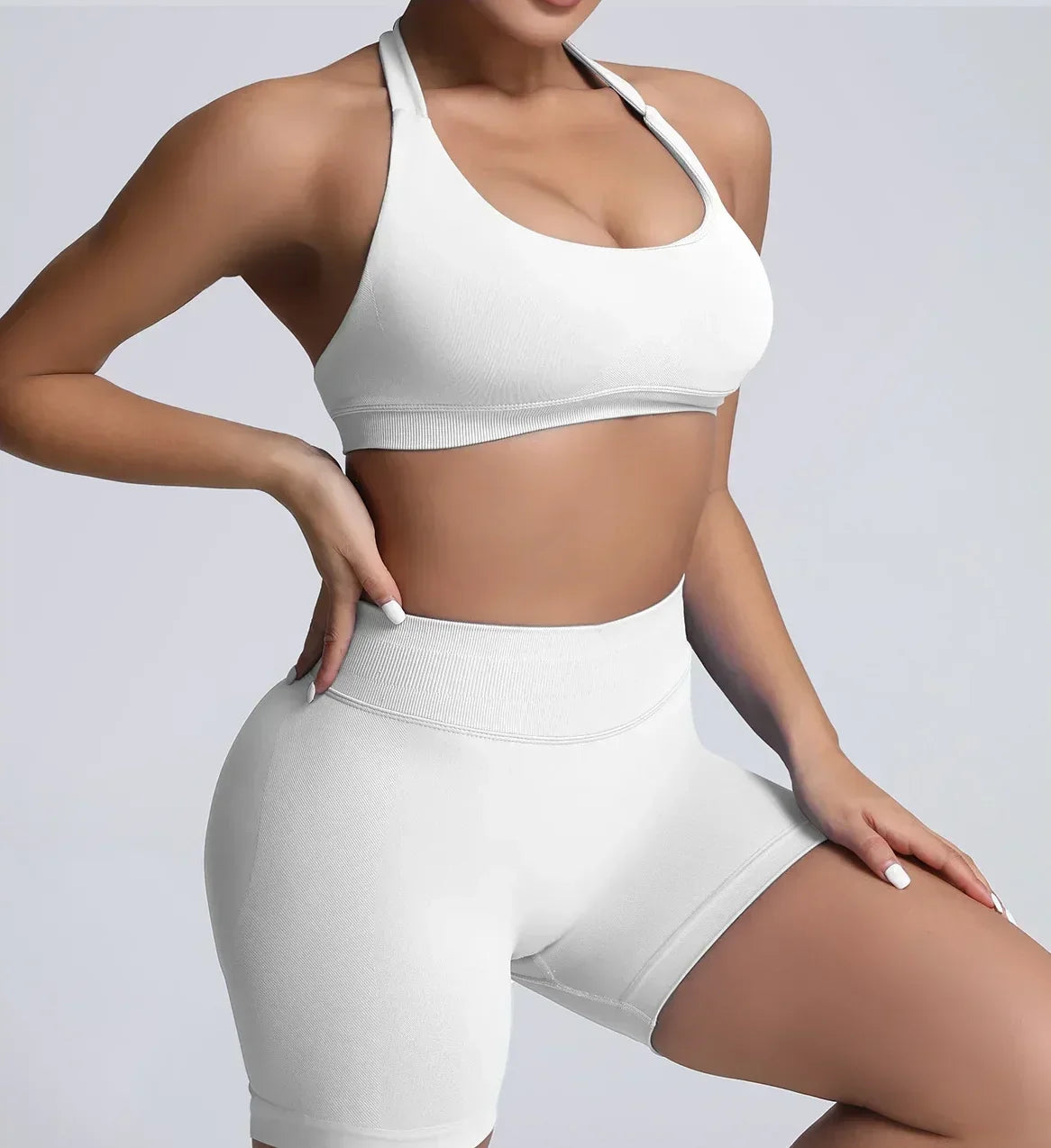 Women's Gym Solid Color Sports Bra Sexy Tight Fitting Backless Seamless with Chest Cushion Vest Exercise Yoga Camisole Top