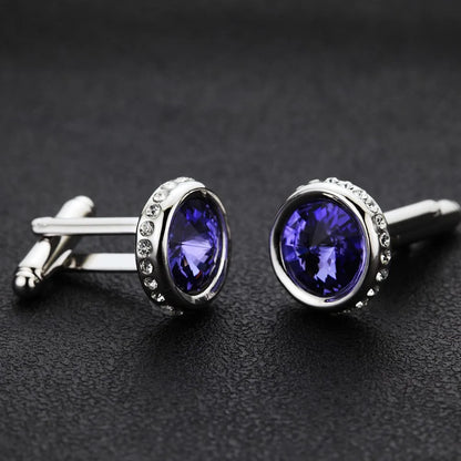 Men's Crystal Shirt Cuff Links Groomsmen Gift for Him Wedding Cufflinks for Men Fathers Husbands and Friends