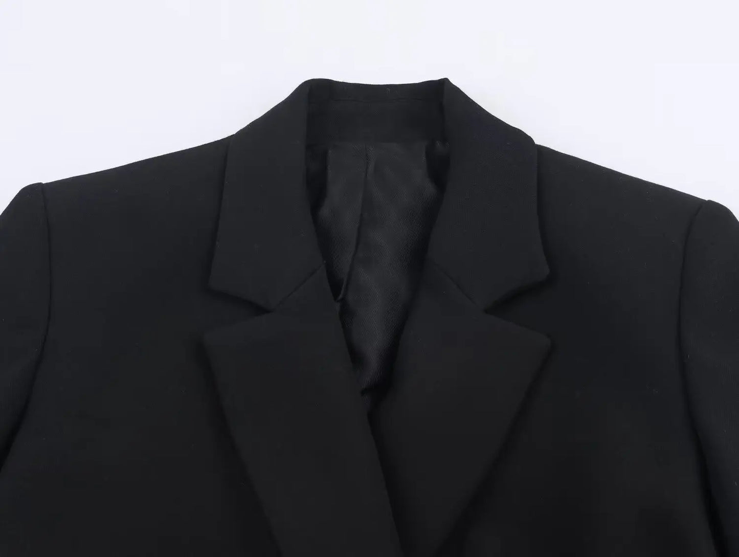 Women's Suit Pants Two-Piece Set Buckle Decoration Long Sleeve Blazer Coat + Straight-Leg Pants 2 Pieces Sets Chic Woman Outfits