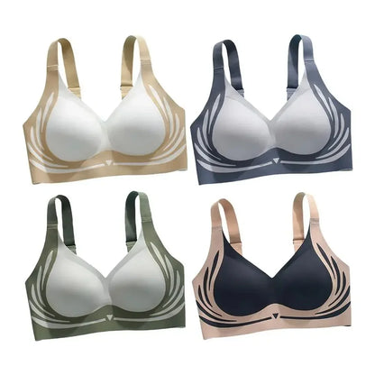 Super Gather Wireless Push-up Bra Women Gathered Up Soft Support Adjustable Underwear Anti-sagging Seamless Lift-up Bra