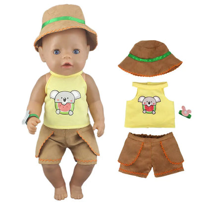 2023 Fashion Doll Jump Suits Fit For 43cm Baby Doll 17 Inch Reborn Baby Doll Clothes