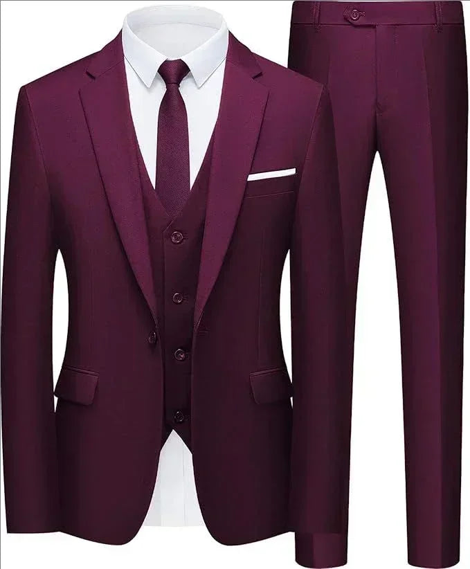 Suit For Men Elegant Wedding 3 Pieces 2 Sets Blazers Full Jackets Vest Pants Formal Fashion Luxury Coats 2025 Classic Costume
