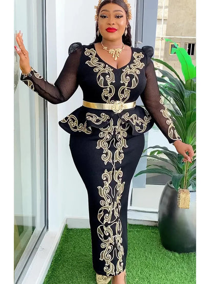 Elegant African Dresses for Women 2025 New Africa Clothing Plus Size Turkey Wedding Party Long Dress Dashiki Ankara Outfits Robe