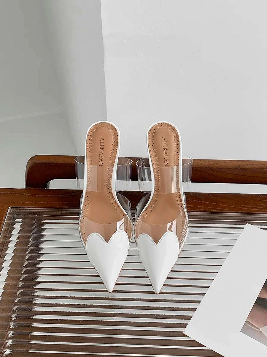 Transparent Baotou Sandals Women Slim With 2024 Summer Design Sense Superior Pointy Heels Fairy Style