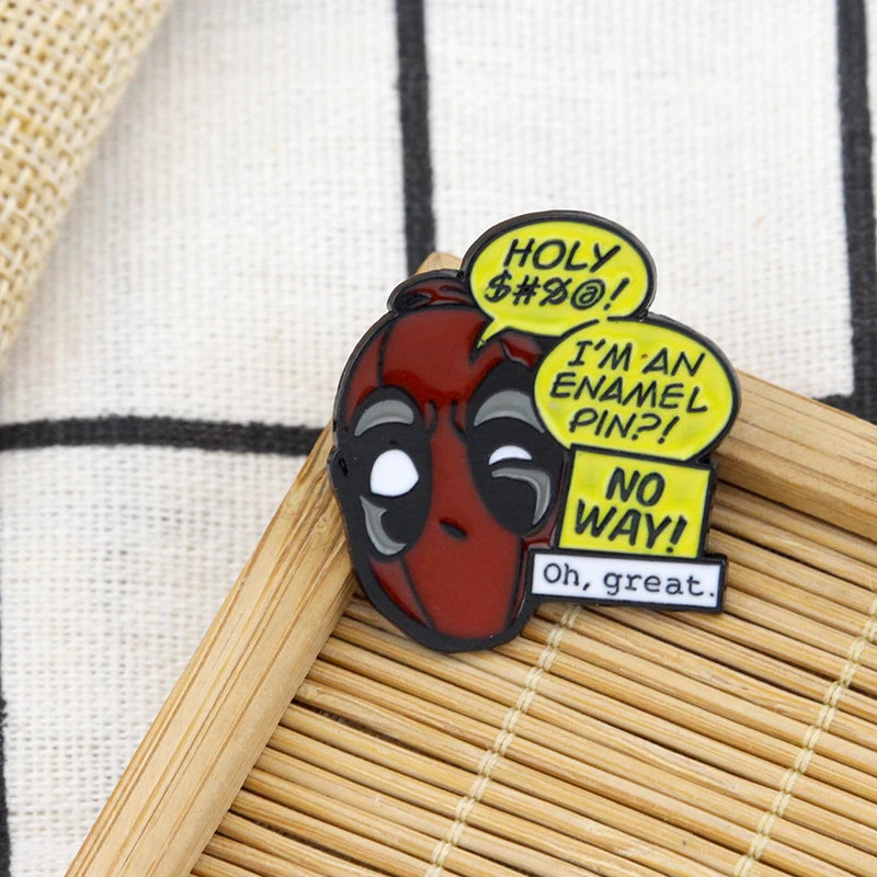 Marvel Deadpool Shirt Brooch Enamel Pins Metal Broches for Men Boy Badge Pines Metalicos Brosche Accessories