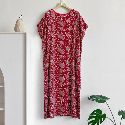 New Spring and Summer Dresses For Women Elegant Printed Silk Muslim Lady Kaftan Beach Sun Protection Seaside Holiday Dress