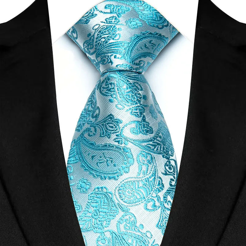 41 Colors 8CM Mens Ties Green Blue Plaid Stripes Floral Classic Business Necktie Jacquard Woven Neck ties For Men Wedding Party