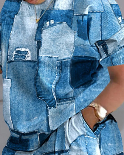 Women Casual Short Sleeve Two Piece Sets Women Outfit 2023 Summer Letter Printed Pocket Suit Female T Shirt Shorts 2 Pieces Set