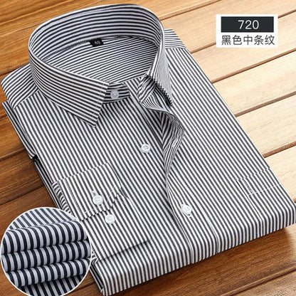 Men's long-sleeved shirt Spring summer business casual cotton non-ironing high quality breathable fashion stripe new