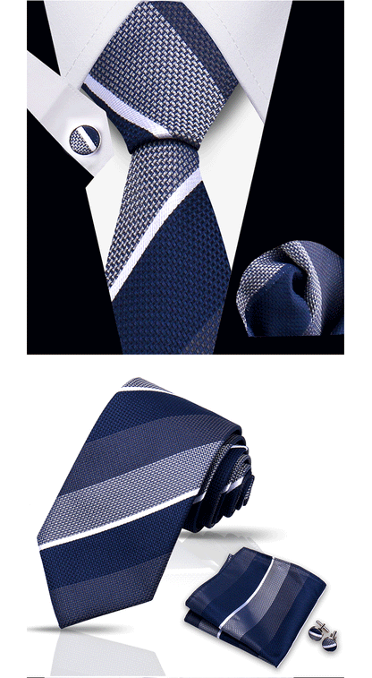 Tie For Men Classic Plaid Handkerchiefs Red Necktie Cufflinks For Men Blouse Business Wedding Accessories Women Collar Man Gift