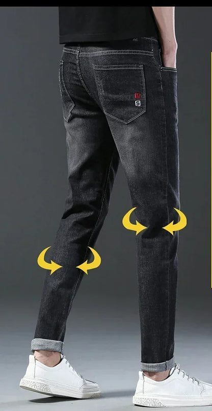 2024 New Men Spring and Autumn Korean Version Comfort Men Stretch Youth Slim Fashion  Skinny Jeans Pants Designer Clothes