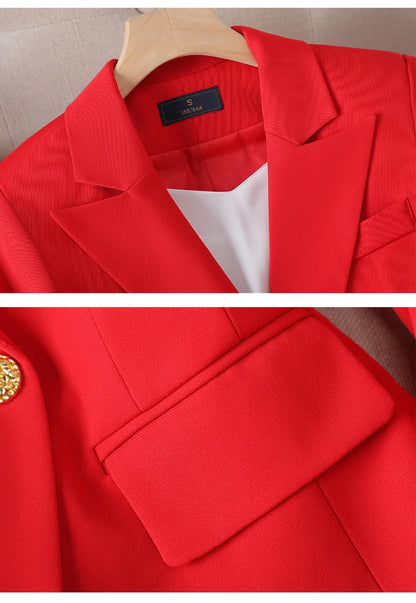 Yitimuceng Elegant Office Ladies Two Piece Sets Womens Outifits 2023 Double Breasted Long Sleeve Blazers Loose Casual Pant Suits