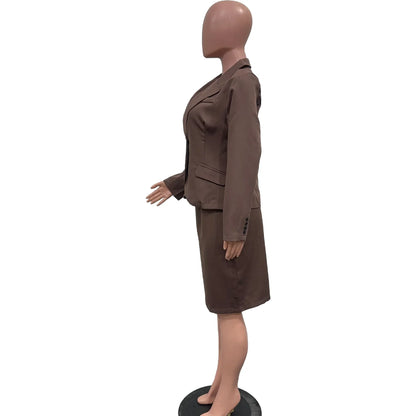 BWQ Women's Set Full Sleeve Button Blazer + Skirts Suit 2025 Winter Casual Streetwear Two 2 Piece Set Africa OL Work Outfits