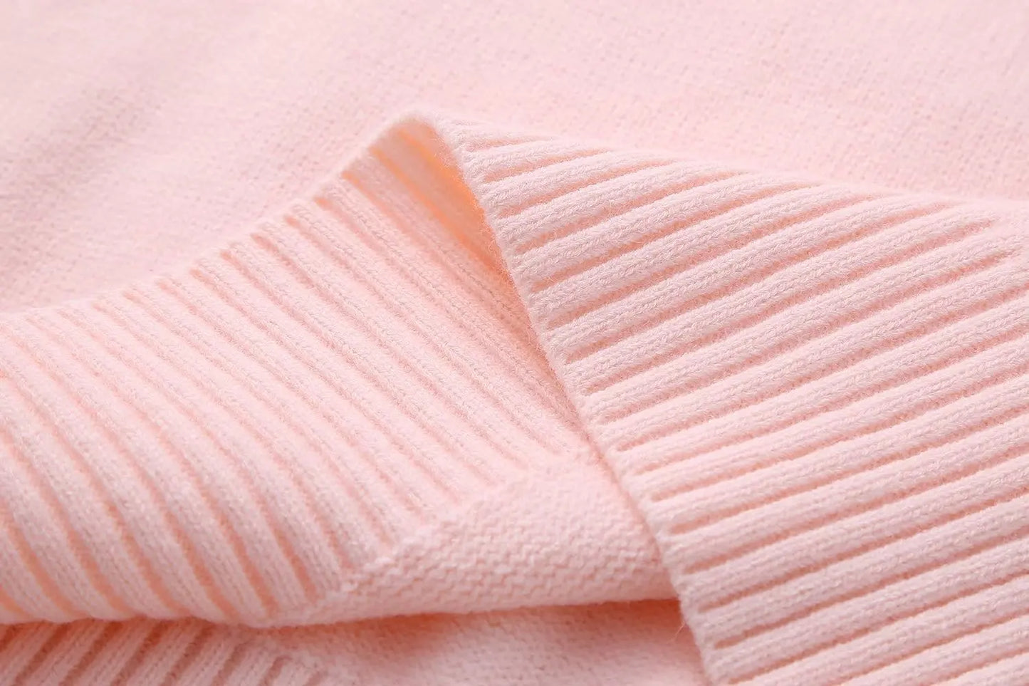 Pink Sweet Autumn Winter Women Warm Knitted Jumper New Round Neck Pullover Tops Loose Casual Long-sleeved Bottomed Sweater Women