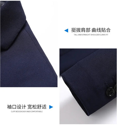 Blazer New Men's Fashion Business Solid Color British Style Professional Work Groom Wedding Dress Best Man Blazer Jacket