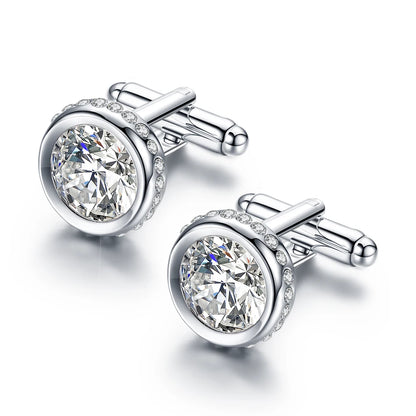 Men's Crystal Shirt Cuff Links Groomsmen Gift for Him Wedding Cufflinks for Men Fathers Husbands and Friends