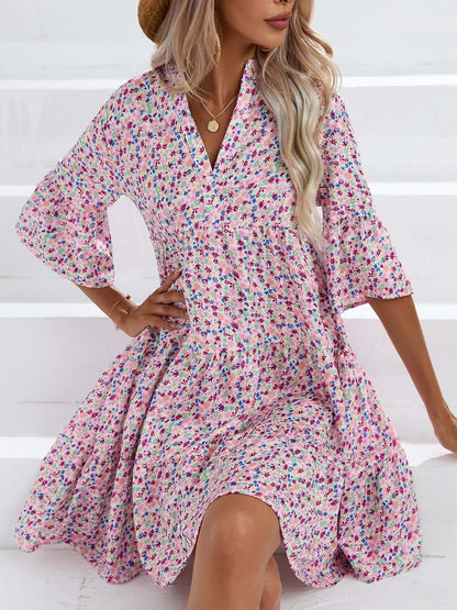 Women's Spring Summer Printed Dress Long Sleeve Flared Mid-Length Official Store Exclusive New Arrivals