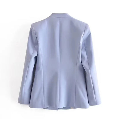 KONDALA Office Lady Beige Women Suits Long Sleeve V Neck Oversized Blazer+High Waist Wide Leg Pants Fashion 2025 Vintage Sets