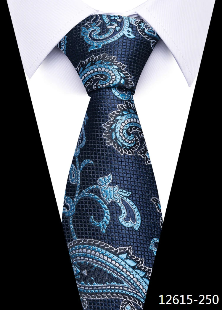 8 cm Tie Men Gravatas Classic Many Color Newest design Silk Necktie Shirt Accessories Striped Sky Blue Man's Office