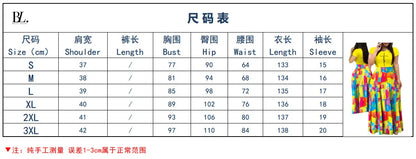 2024 Spring Women's Dress Fashion Round Neck Short Sleeve Printed A-Line Casual Dress Commuter Elegant Long Dress Vestidos