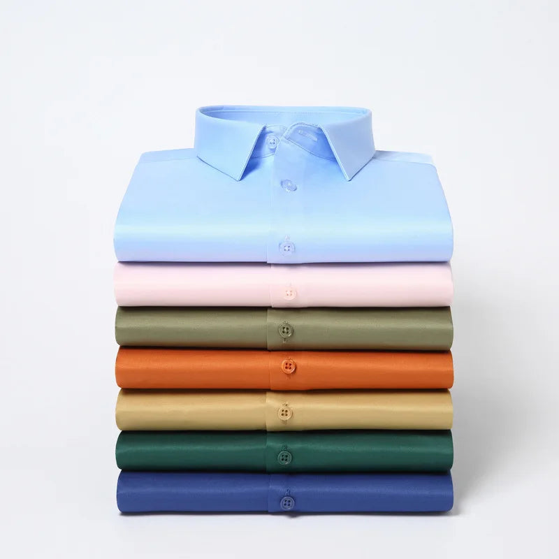 Slim Fit Anti-Wrinkle Men's Dress Shirt - Perfect for Any Occasion, Sizes S-6XL