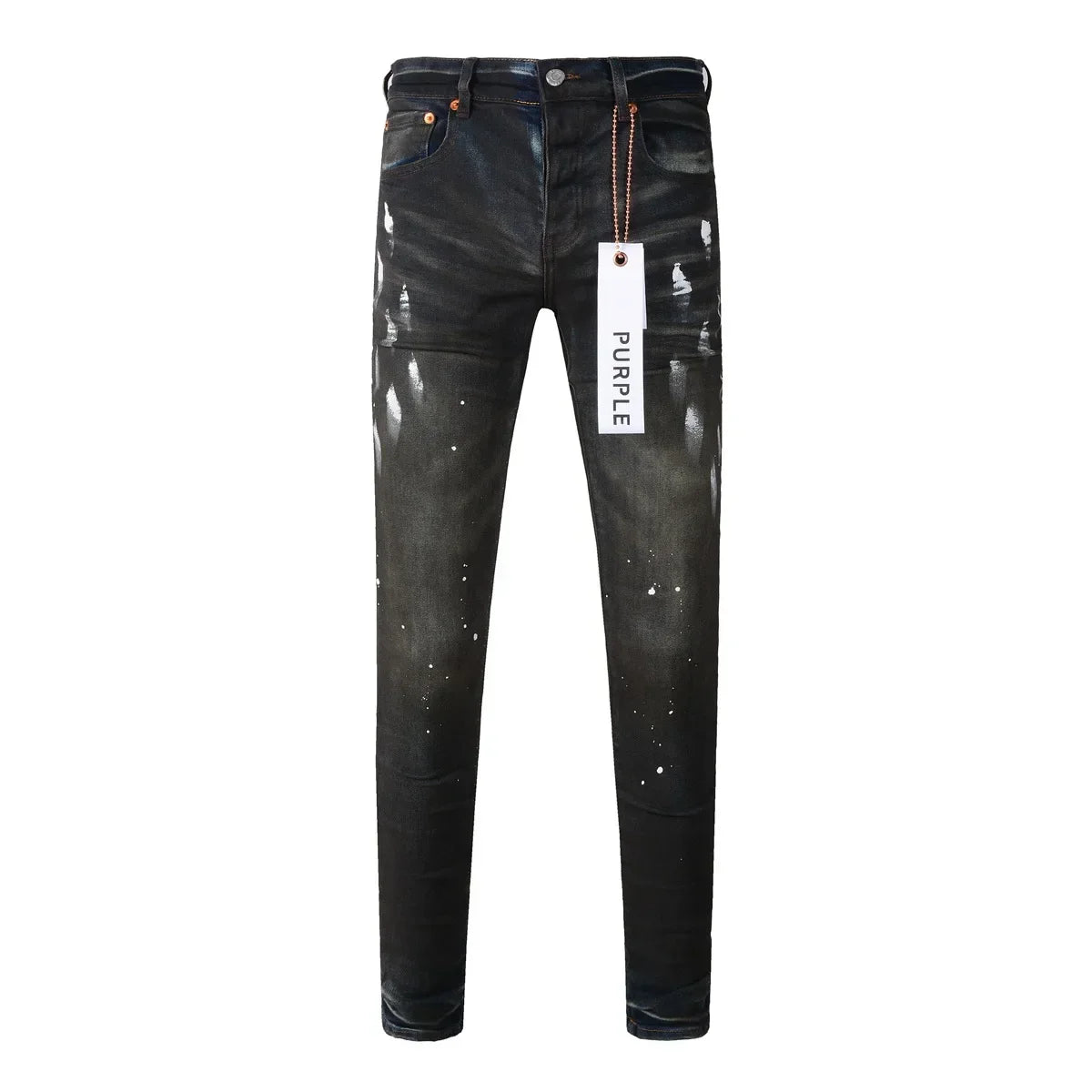 Purple Jeans American High Street Distressed Black Paint 2024 New Fashion Trend High Quality Jeans