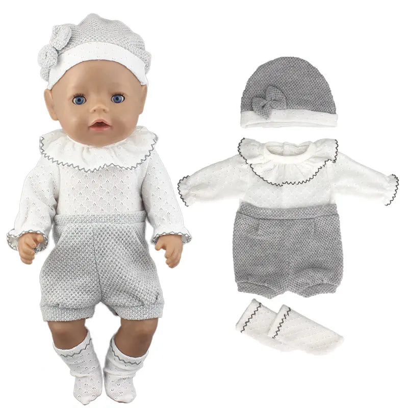 2023 Fashion Doll Jump Suits Fit For 43cm Baby Doll 17 Inch Reborn Baby Doll Clothes