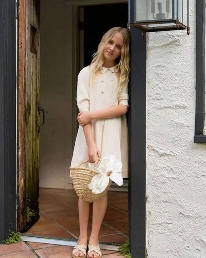 AS Linen Embroidery Collection 25SS Familly Match Clothing Set Girls Linen Dress Boy Shirt and Shorts