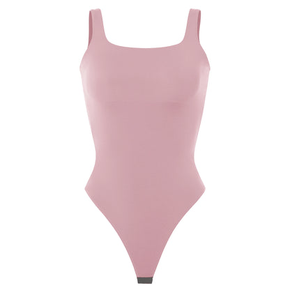 Bodysuits Women Sexy Body Suit One-Piece Romper Solid Sexy Sleeveless Square Neck Padded Tank Tops Jumpsuit Streewear Ladies