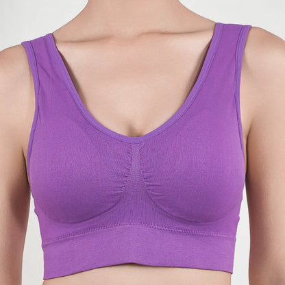 Women Large Seamless Bras Push Up Sports Top Female Breathable Brassiere Unwired Active Padded Bra Crop Top Gym Runing Yoga Vest