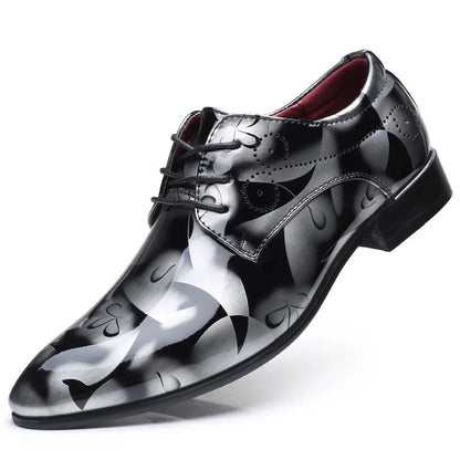 Designer Brand Patent Leather Shoes for Men Wedding Party Business Casual Oxfords Plus Size Lace Up Point Toe Office Work Shoes