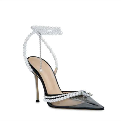 Clearance!!! Luxury Rhinestones Transparent PVC High quality Women Pumps Sandals Fashion Summer Stiletto High heels Party Shoes