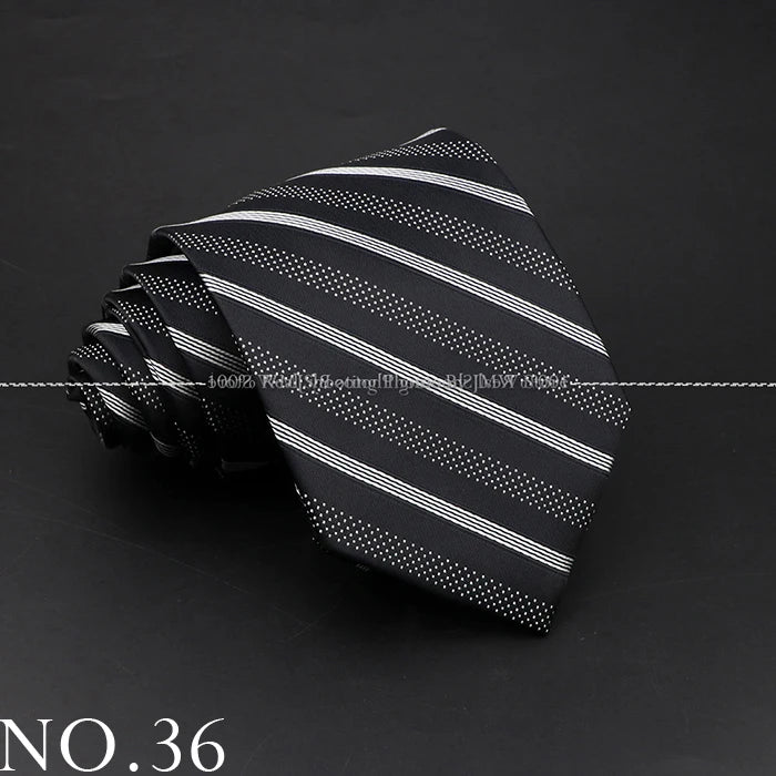 New Design Wedding Men Tie Black Solid Striped Paisley Flower Neckties Men Business Dropshipping Groom Collar Accessories Gift