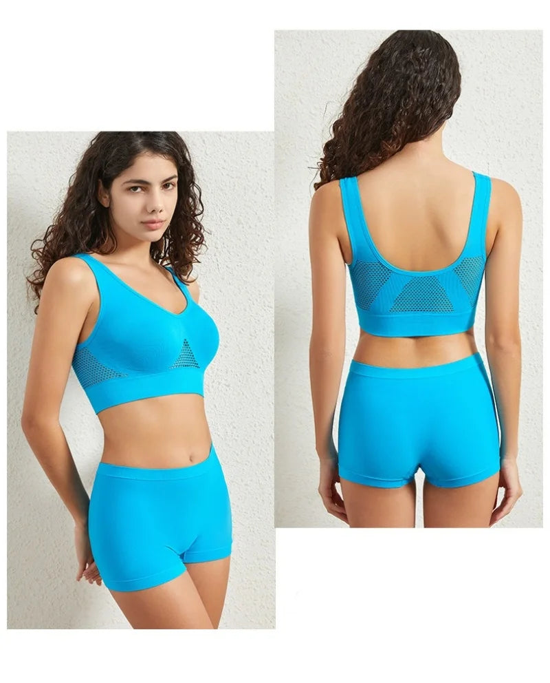 Seamless Bra Set Women Low Waist Underwear Female Tanks Bra Top Sexy Thong Panties Casual Sports Lingerie Set Girls Intimates