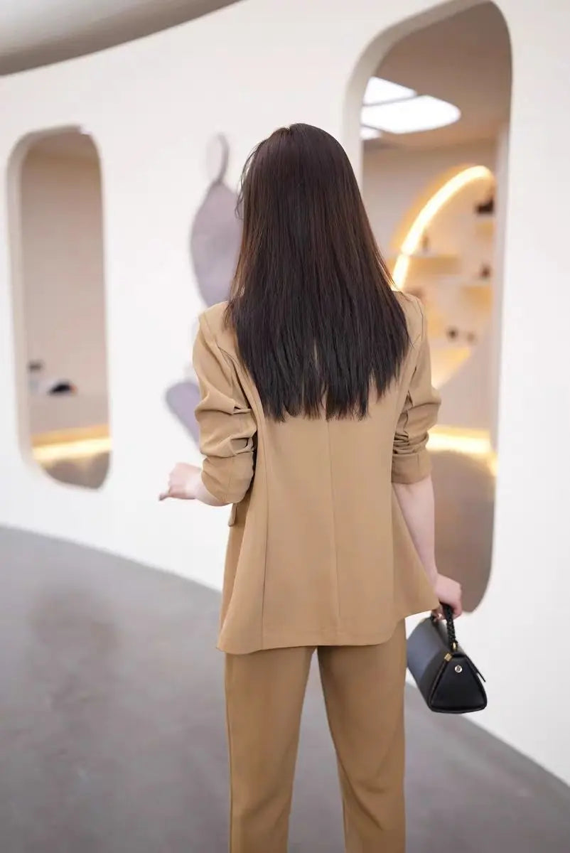 Women's 2026 Spring Autumn New Fashion Professional Suit Korean Elegant Casual Blazers Jacket+suspender+pants Three Piece Suits