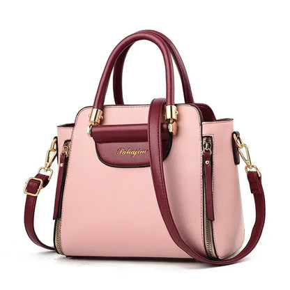 Fashion Color Contrast Handbag, Stitching Striped Crossbody Bag Women's Elegant Office & Work Purse