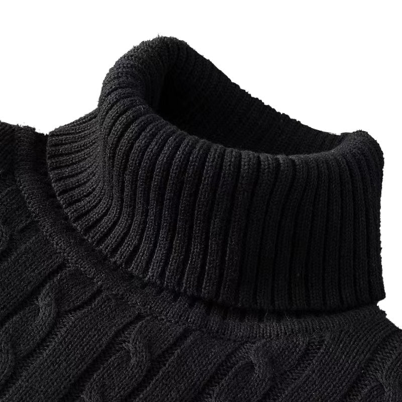 New Turtleneck Sweater Casual Men's Rollneck Knitted Sweater Keep Warm Men Jumper Woolen Sweater