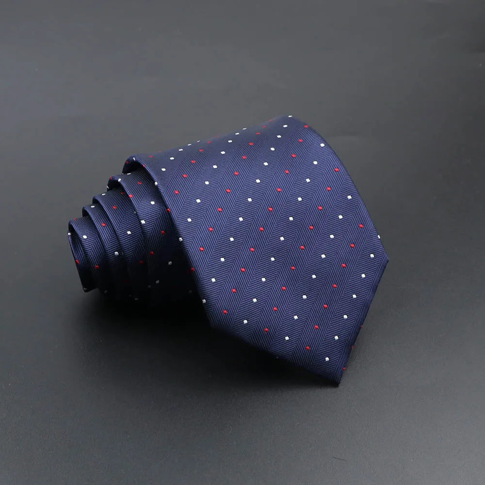 Men's Fashion Tie 8cm Blue Necktie Classic Plaid Striped Neck Tie Paisley Floral Neckties Daily Wear Cravat Wedding Party Gift