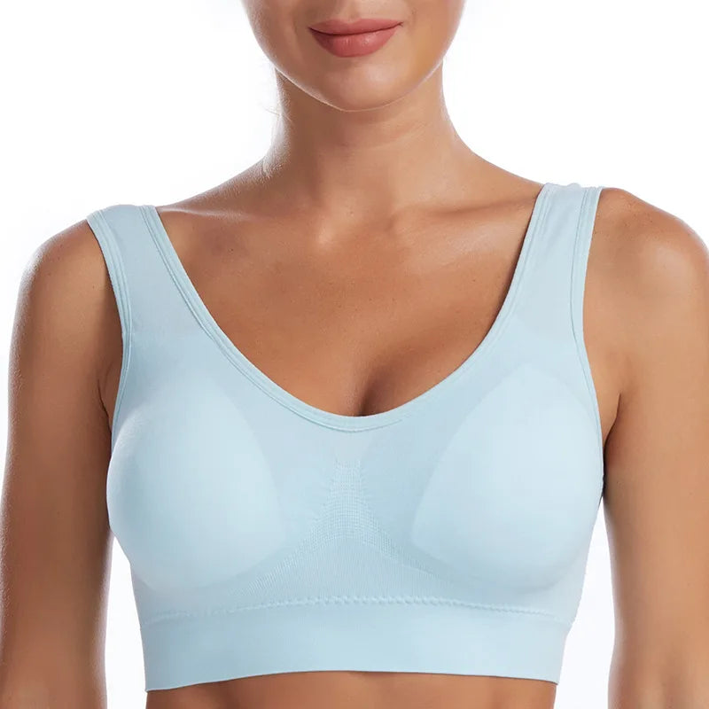 Women Sexy Bra Plus Size Seamless Breathable Brassiere Wire Free Bralette Underwear Comfortable Active Padded Brassiere Crop Top