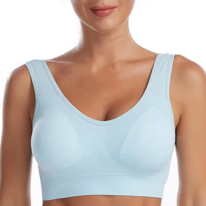Women Sexy Bra Plus Size Seamless Breathable Brassiere Wire Free Bralette Underwear Comfortable Active Padded Brassiere Crop Top