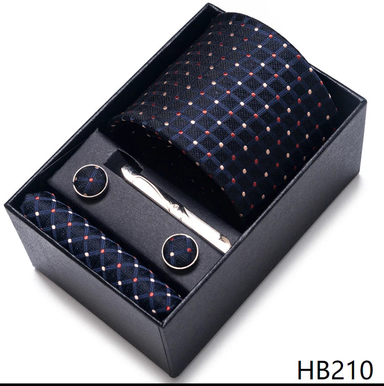 Gravatas Brand Wholesale Wedding Present Tie Pocket Squares Set Necktie Box Men Suit Accessories Floral Fit Formal Party