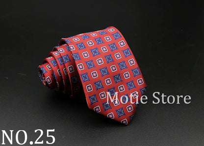 New Style Fashion Jacquard Floral Paisley Necktie Polyester Male Narrow Red Blue Tie Suit Shirt Gift For Men Accessory Gravatas