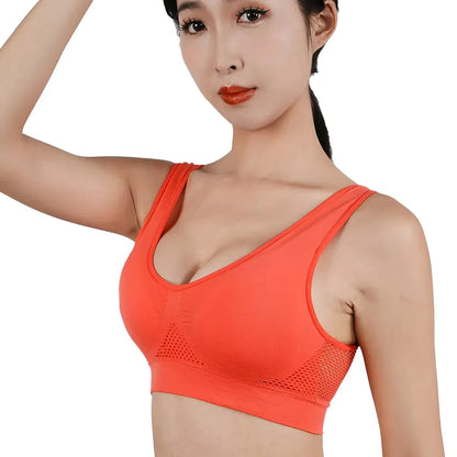 Women Large Sports Bra No Steel Ring Seamless Bra Anti Sagging Gathering Bralette Pad Gym Runing Bras Yoga Vest Underwear S-6XL
