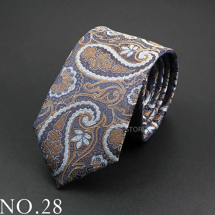 New Design Wedding Men Tie Grey Brown Green Paisley Flower Neckties Men Business Dropshipping Groom Collar Accessories Gift