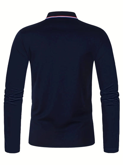 Men's Spring and Autumn Casual Breathable Comfortable Polo Shirt Hot Selling Fashion Men's Business Long Sleeve T-Shirt
