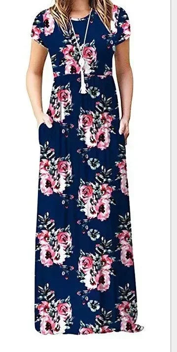 Spring Summer Boho Long Dress for Women Casual baratos Floral Fashion Print Clothing Elegantes Evening Dresses Vestidos de Mujer