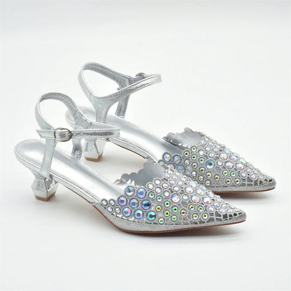 Hot Selling Pointed Toe Ladies Shoes Matching Bag Set for Nigeran Wedding Party Pumps Shoes for Women 2025 Designer Luxury