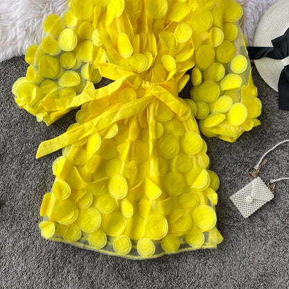 2024 Spring Sexy off shoulder dresses bandage short Dress summer flower Party casual Women beach holiday a-line elegant dress