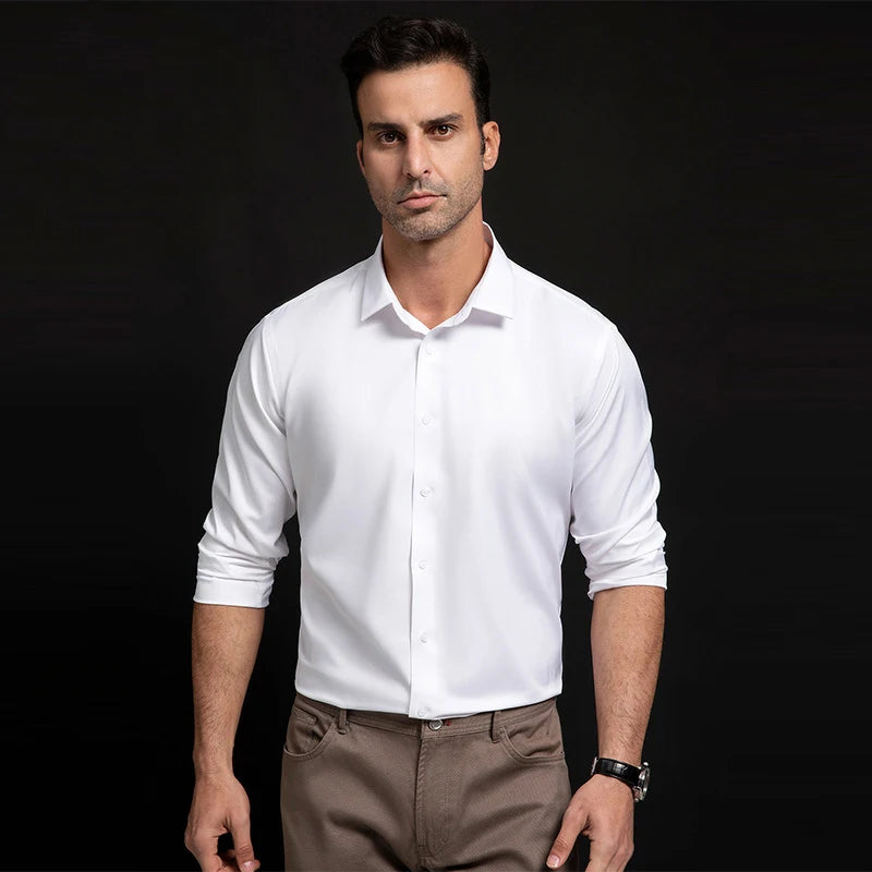 Slim Fit Anti-Wrinkle Men's Dress Shirt - Perfect for Any Occasion, Sizes S-6XL